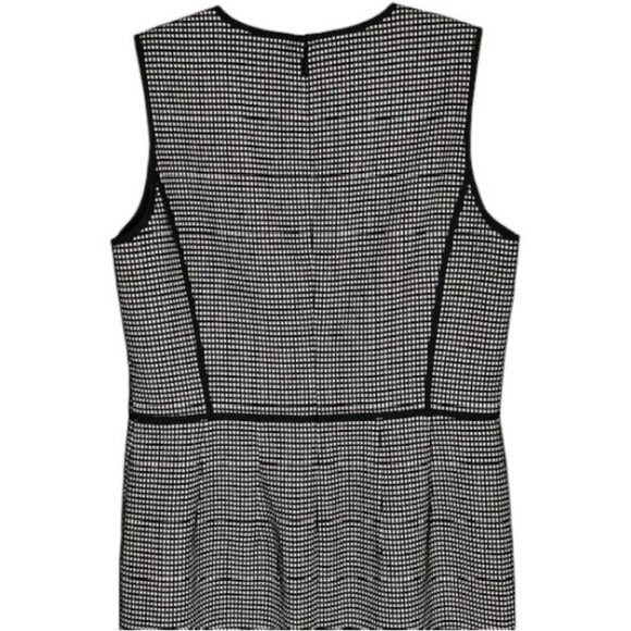 Lafayette 148 Bree Sleeveless Check Sheath Dress - Black/White - 6 - Picture 6 of 11